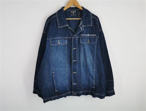 Roca Wear Jacket Vintage Roca Wear Denim Jeans Jacket Size 3XL - Etsy