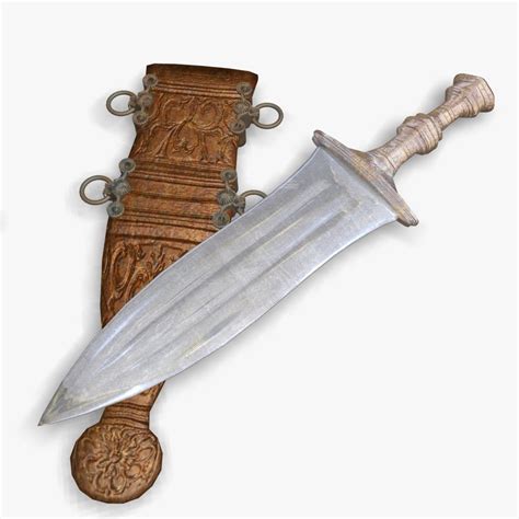 ancient roman dagger pugio 3d model