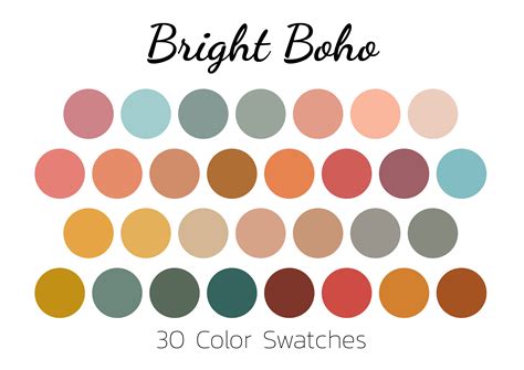 Bright-boho, Color Swatches, Color Palette, iPad Color Palette - Etsy