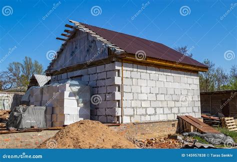 Construction of a New Brick House Stock Photo - Image of materials, architecture: 145957838