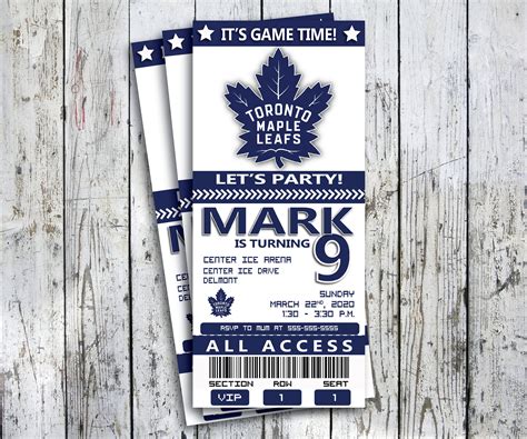 Toronto Maple Leafs Invitation, Toronto Maple Leafs Birthday Invite ...