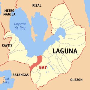 The Laguna de Bay surrounded by the province of Laguna and Rizal and Metro Manila on the north ...