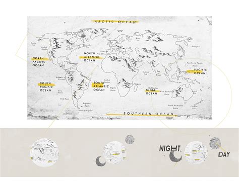 Day and Night World Map on Behance