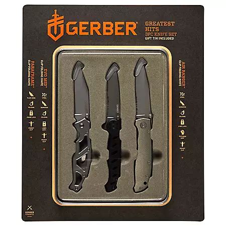 Gerber Gear Greatest Hits 3-Piece Folding Knife Set, Gift Tin Included - Sam's Club