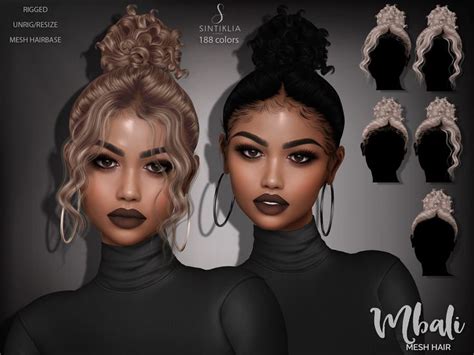 Hair Mbali @The Liaison Collaborative | Sims hair, Sims 4 black hair, Curly hair styles