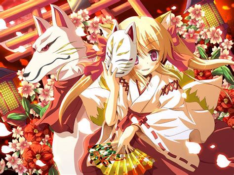 Mask Kitsune Anime Girl Wallpapers - Wallpaper Cave