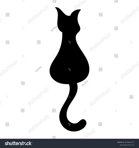 Vector Clipart Sitting Cat View Back Stock Vector (Royalty Free) 2204832773 | Shutterstock