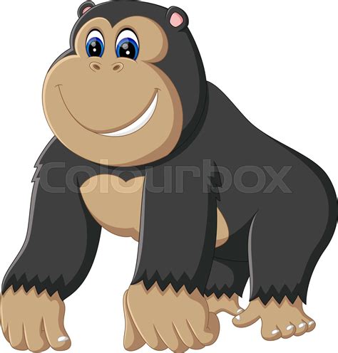 Funny gorilla cartoon of illustration | Stock vector | Colourbox