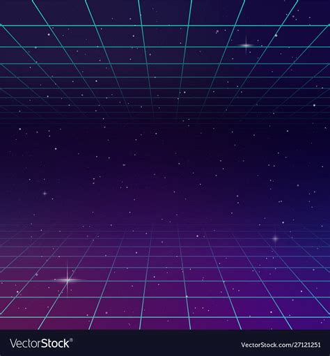 80s retro space background vintage style poster Vector Image