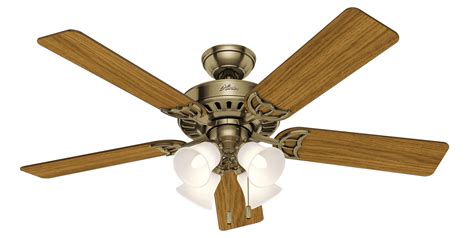 Hunter Fans Studio Series 4-Light 52" Indoor Ceiling Fan in Antique Brass