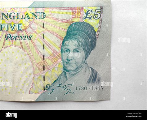 Five Pound Note with Elizabeth Fry 1780-1845 Stock Photo - Alamy