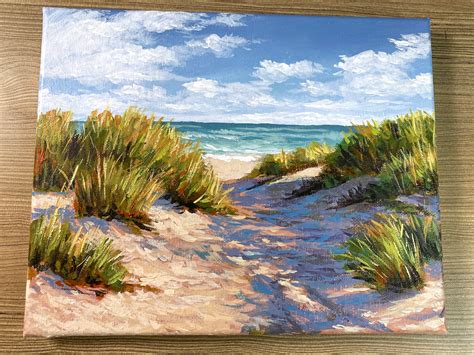 Acrylic Painting Beach Sand Dunes original Painting - Etsy