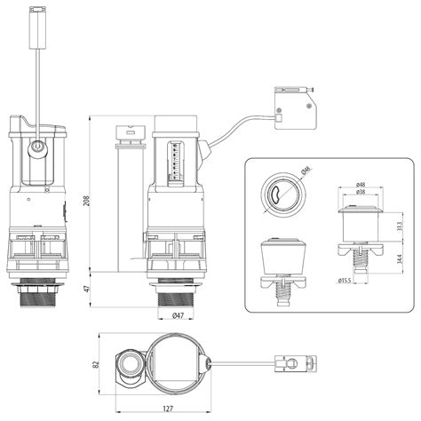 Derwent Macdee Kayla Cable Operated Dual Flush Toilet Cistern Flush Va — Toilet Spare Parts