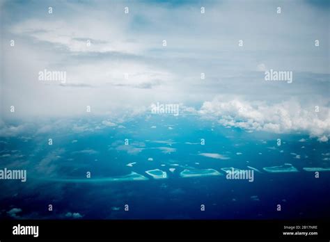 Aerial view of Maldives islands Stock Photo - Alamy