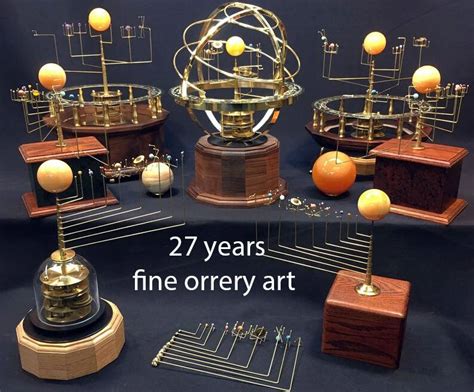 Grand Orrery With 9 Planets in Brass Stone and Oak - Etsy