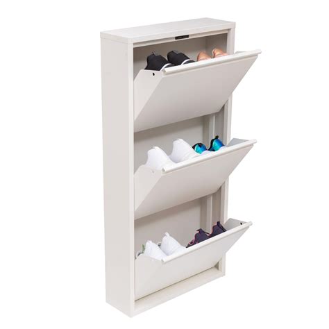 Mabel Home Modern 3 & 4 Drawer Shoe Cabinet, 3-4Tier Shoe Rack Storage ...