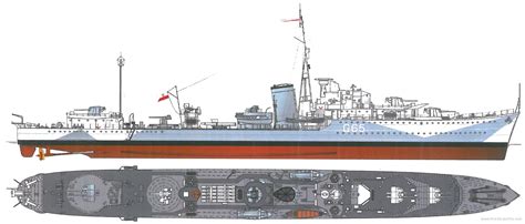 Blueprints > Ships > Ships (Other) > ORP Piorun G65 (Destroyer) (1942) | Model ships, Navy ships ...