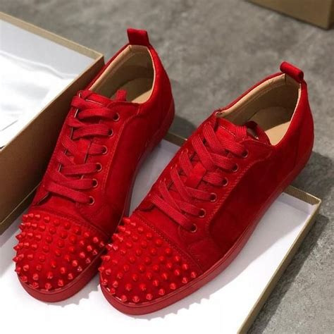 Top Designer Sneakers Red Bottom Shoe Low Cut Suede Spike Luxury Shoes ...