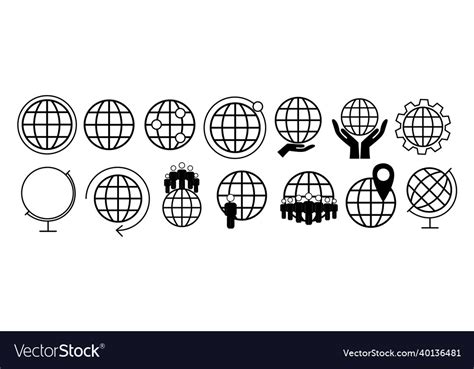 Simple set of globe Royalty Free Vector Image - VectorStock