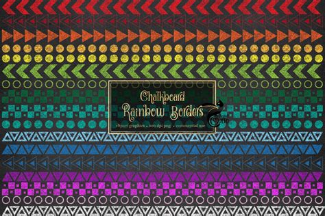 Chalkboard Border, Chalkboard Clipart, Chalkboard Art, Rainbow Border ...