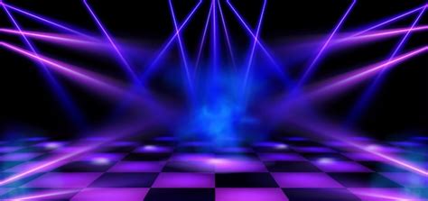 Free Vector | Dance floor stage illuminated by blue and pink spotlights