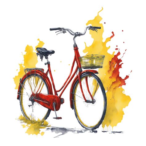 Ai Generated, Watercolor Bicycle, Watercolor, Bicycle With Flower ...