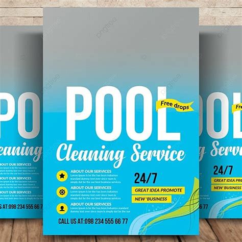 Swimming Pool Cleaning Flyer Template Download on Pngtree