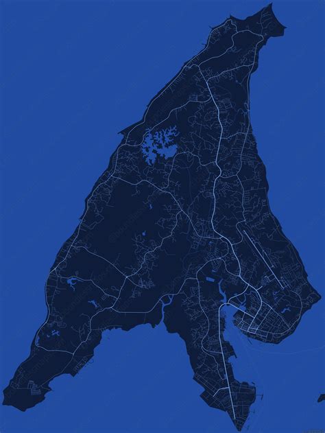 Labuan Island - Dark Blue Vector Map | Boundless Maps