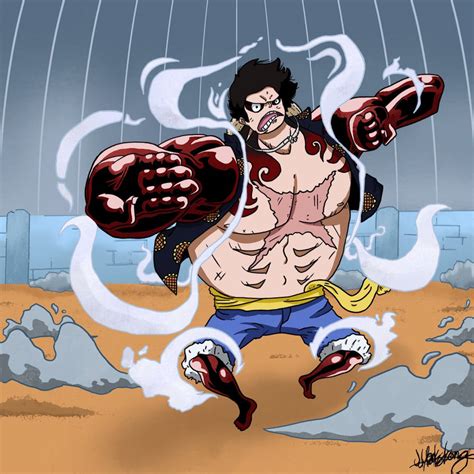 Luffy gear 4 bound man by sorryitssmudged on DeviantArt