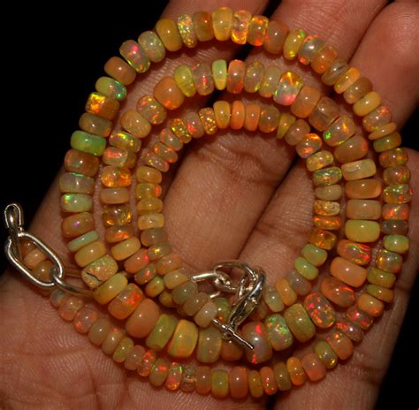 53 Crt Natural Ethiopian Welo Opal Beads Necklace