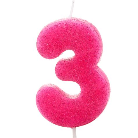 Printable Number 5 Pink Glitter