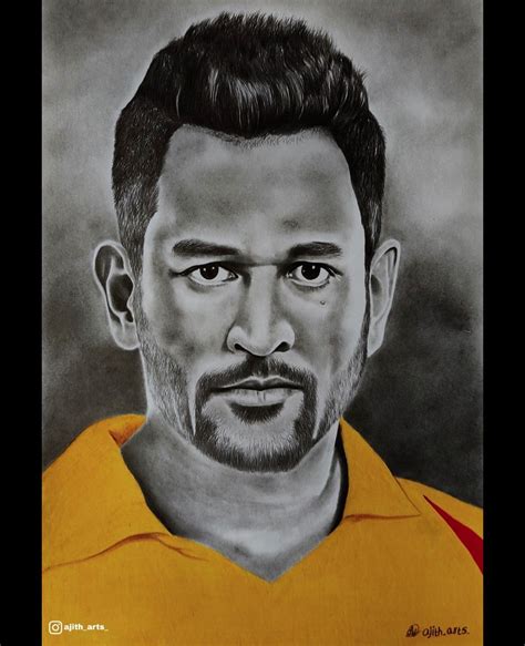 Ms Dhoni Pencil Art: A Tribute to the Legendary Captain