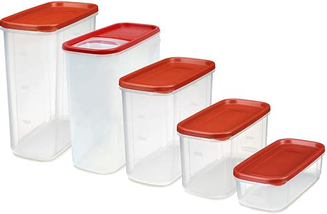 Rubbermaid Modular Premium Food Storage Containers with Lids, 10-Piece, Clear $26