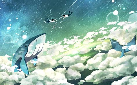 fantasy Art, Sky, Whale, Flying Wallpapers HD / Desktop and Mobile Backgrounds