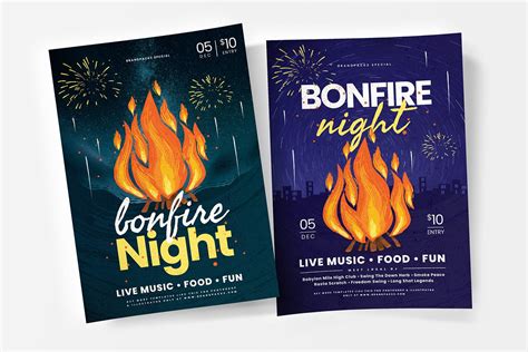 Bonfire Night Poster Template - PSD, Ai & Vector - BrandPacks