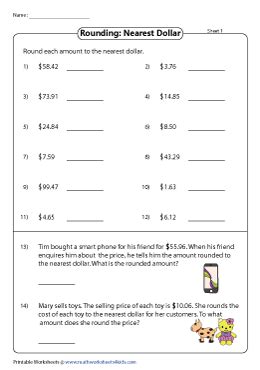 Rounding To The Nearest Cent Worksheets - Worksheets For Kindergarten