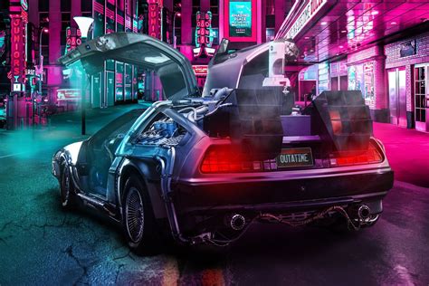 Time Machine #DeLorean #car #vehicle Back to the Future digital art ...