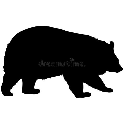 Silhouette Brown Bear on a White Background Stock Vector - Illustration ...