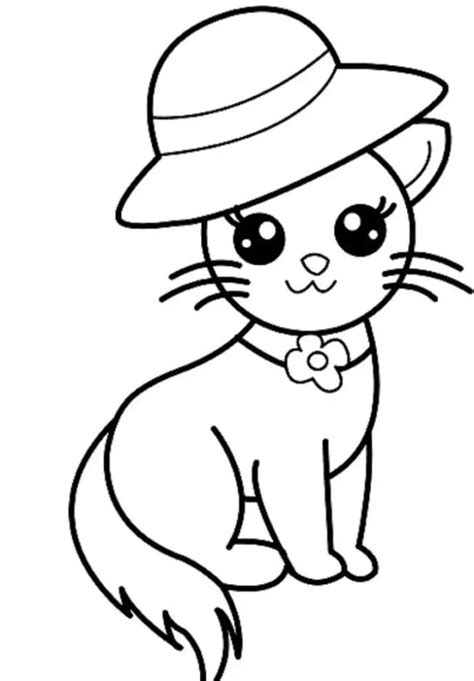 Detail gambar Mewarnai Gambar Kucing Bertopi Cat Coloring Page Coloring Ca | Cat coloring page ...