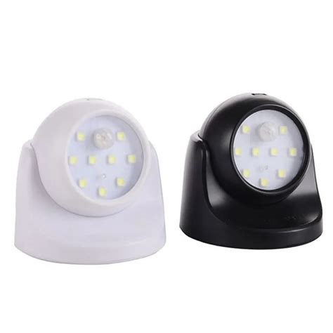 Battery Power 9 LED Night Light Motion Sensor Light 360 Degree Rotation Wall Night Light For ...