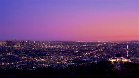 1600x900 Los Angeles at Night Pink Sky 1600x900 Resolution Wallpaper ...