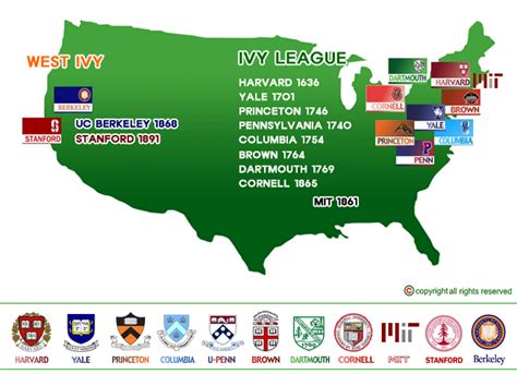 Ivy League Universities Map