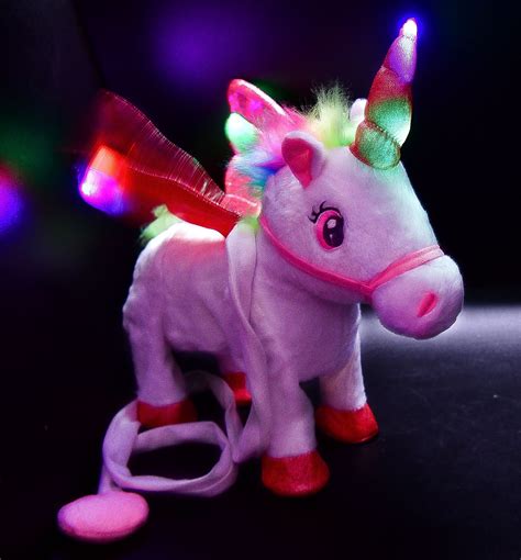 Walking Unicorn Light Up Musical Flashing Toy Horn Unicornio Girls Gifts - Walmart.com - Walmart.com