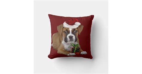 Christmas Boxer Dog throw pillow | Zazzle