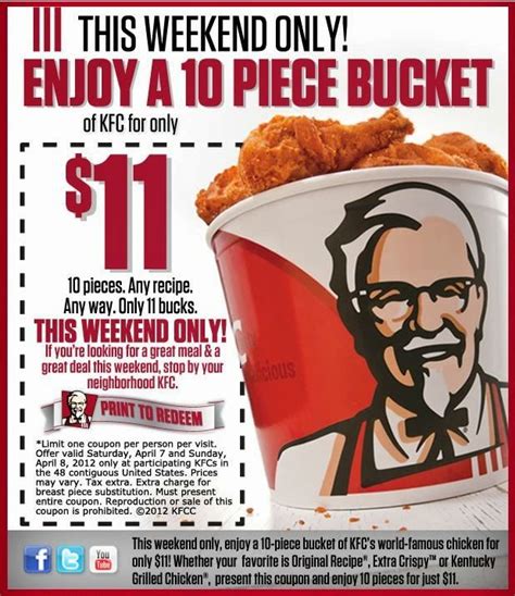 Kfc Chicken Bucket Coupons