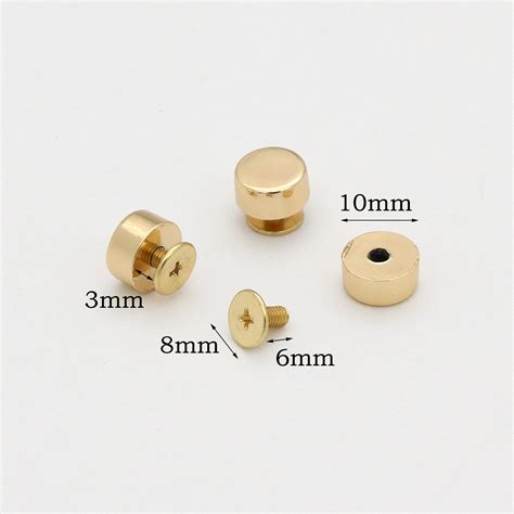 10set 11mm Screw rivets Antique gold Screw Studs screw back stud Purse feet Chicago Screws bag ...