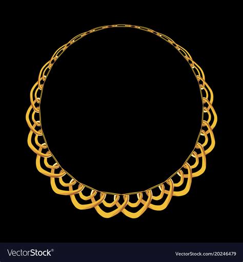 Gold chain jewelry on black background Royalty Free Vector