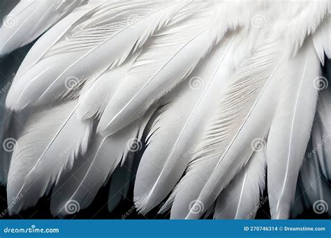 White Swan Feathers Background, Goose Plume Pattern, Generative Ai Illustration Stock ...