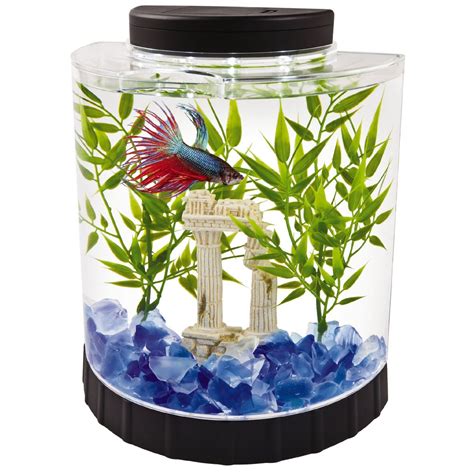 Tetra Led Half Moon Betta Aquarium Betta Fish Tank (29049) - Midwest Pet Wholesale