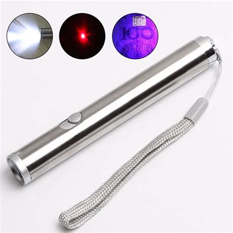 enjoydeal Multifunction Mini Flashlight Portable Aluminium Alloy LED UV&Red Laser&Lighting ...